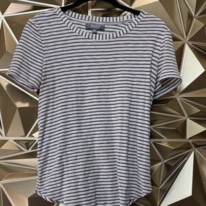 Marled Classic green and White Striped Tee